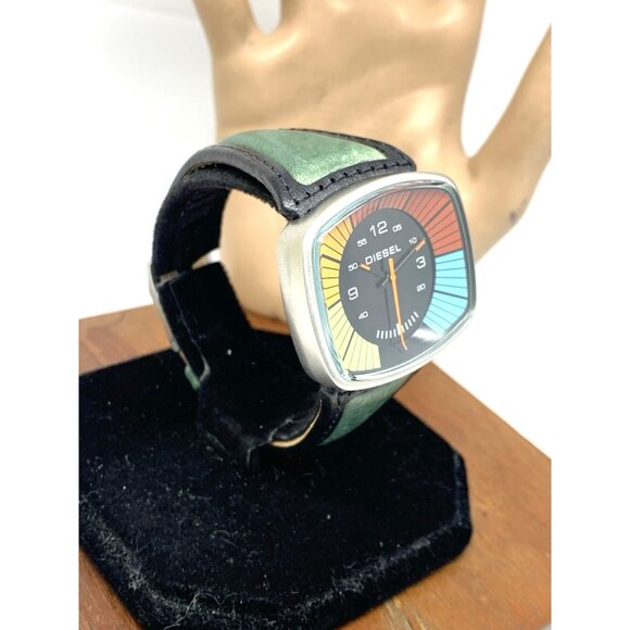 Diesel Women's Watch DZ3022 Quartz Vintage Multicolor Black Leather Band 38mm - Picture 13 of 13